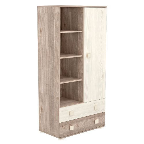 Timba szekrény Viki 1 ajtós 2 fiókos krém-fűz