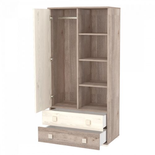 Timba szekrény Viki 1 ajtós 2 fiókos krém-fűz