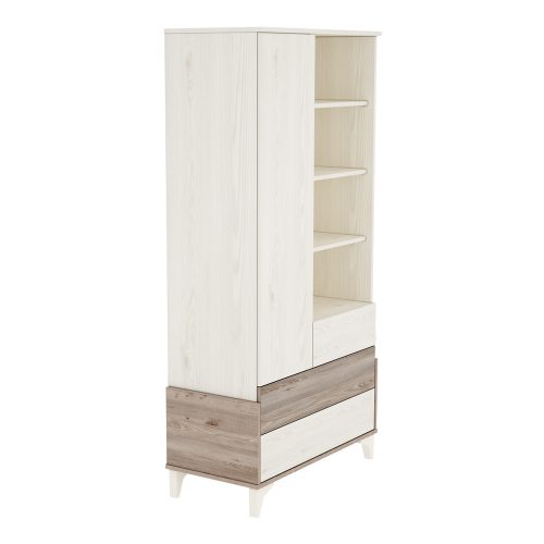 Timba szekrény Kloé 1 ajtós 3 fiókos krém-fűz