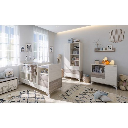 Timba szekrény Kloé 1 ajtós 3 fiókos krém-fűz