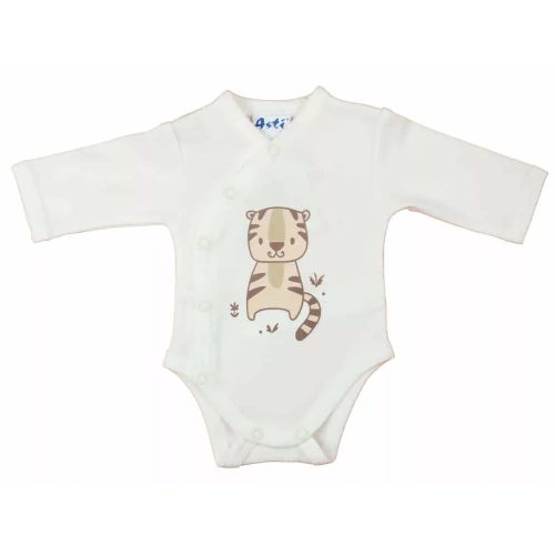 Bébi hosszú ujjú kombidressz biopamut Enikő nyers tigrises 62