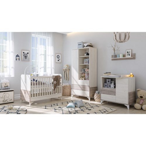 Timba pelenkázó szekrény Kloé eltolható feltéttel 95 krém-fűz