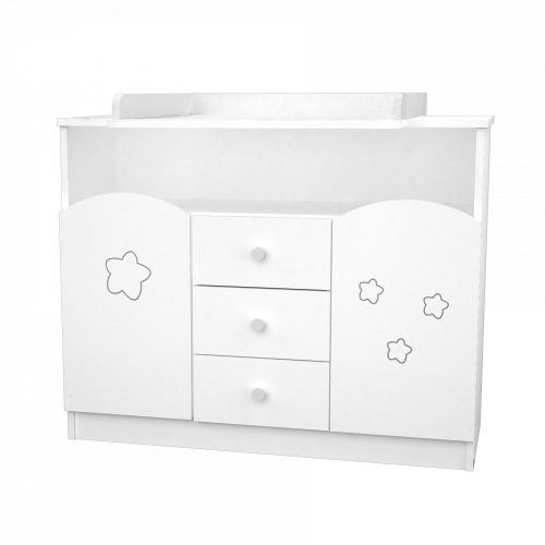Timba pelenkázó szekrény Félix 106-os fehér-csillagos