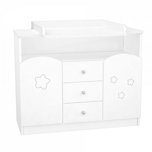 Timba pelenkázó szekrény Félix 106-os fehér-csillagos