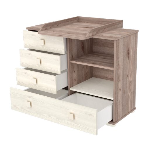 Timba pelenkázó szekrény Viki eltolható feltéttel 107 krém-fűz