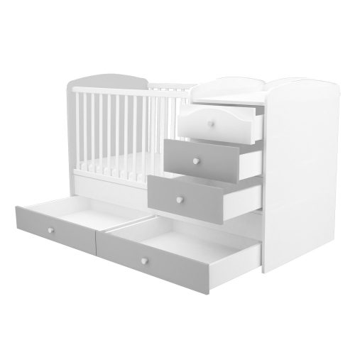 Timba kombiágy Erik maxi 5 fiókos ezüst-fehér