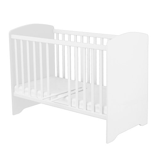 Timba kiságy Erik zárt végű ágyneműtartós 60x120 ezüst-fehér