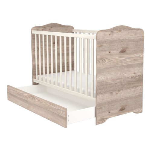 Timba kiságy Viki zárt végű ágyneműtartós 60x120 krém-fűz