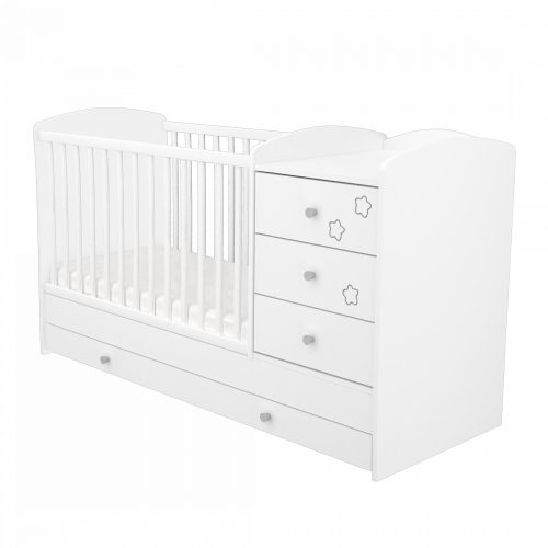 Timba kombiágy Félix 3 fiókos fehér-csillagos