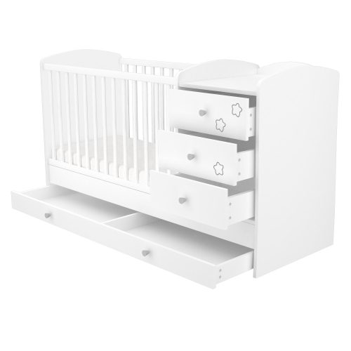 Timba kombiágy Félix 3 fiókos fehér-csillagos