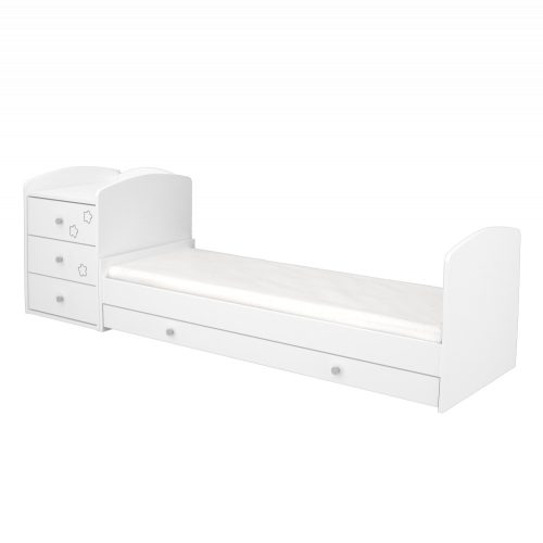 Timba kombiágy Félix 3 fiókos fehér-csillagos