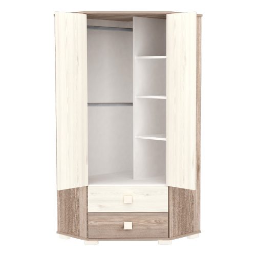 Timba sarokszekrény Viki  2 fiókos krém-fűz