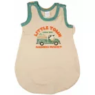 Bébi ujjatlan hálózsák pamut Little Town Famers market homok 62