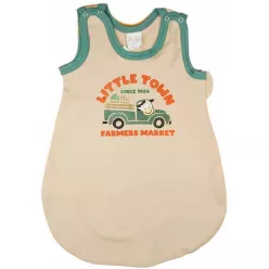   Bébi ujjatlan hálózsák pamut Little Town Famers market homok 62