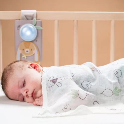 Taf Toys zenélő éjjeli fény Bunny nyuszi, hangérzélkelővel, vékony takaróval 13305