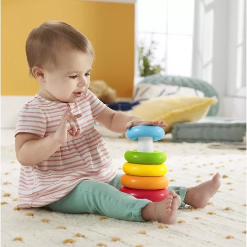 Fisher-Price fejlesztő játék színes gyűrűpiramis ECO GRF09