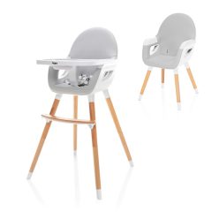   Zopa etetőszék Dolce 2 fa lábbal Dove Grey galambszürke/fehér MTB