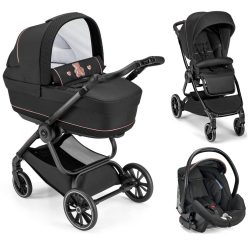   CAM Techno Deluxe babakocsi szett Joy Romantic 517 fekete vázzal V90S hordozóval