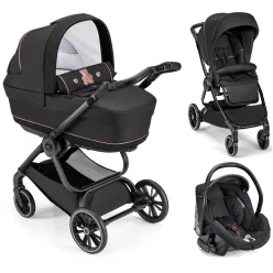   CAM Techno Deluxe babakocsi szett Joy Romantic 517 fekete vázzal V90S Area hordozóval MTB