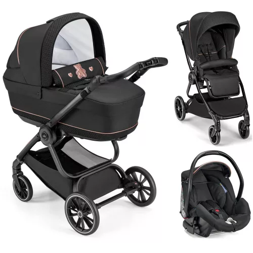 CAM Techno Deluxe babakocsi szett Joy Romantic 517 fekete vázzal V90S Area hordozóval MTB