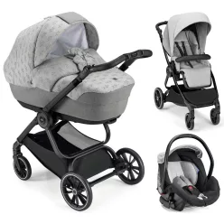   CAM Techno Deluxe babakocsi szett Softy 514 fekete vázzal V90S Area hordozóval MTB