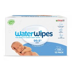   WATERWIPES Nedves törlőkendők, műanyagmentes 12x60 db (720 db)