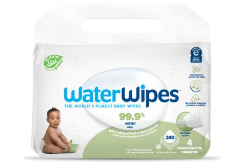 WATERWIPES Soapberry Nedves törlőkendők, műanyagmentes 4x60 db (240 db)