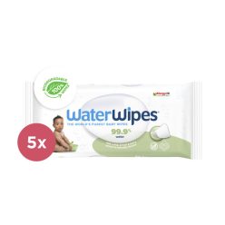   WATERWIPES Soapberry Nedves törlőkendők, műanyagmentes 5x60 db (300 db)