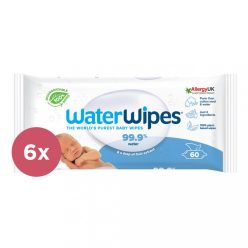   WATERWIPES Nedves törlőkendők, műanyagmentes 6x60 db (360 db)