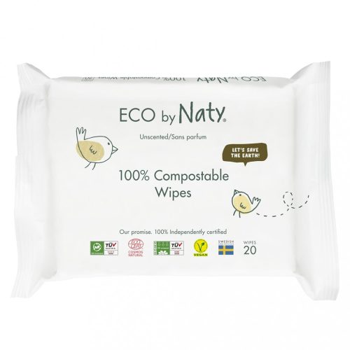 ECO BY NATY Sensitive Eco Nedves utázasi törlőkendő, illatmentes 20 db