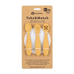   Petite & Mars Szilikon gyakorló kanál szett 3 db Take&Match Intense Ochre 6m+