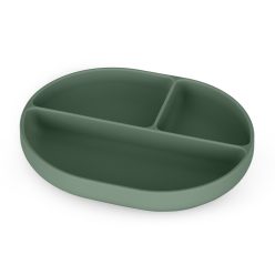   Petite & Mars Szilikon osztott tányér, ovális Take&Match Misty Green 6m+
