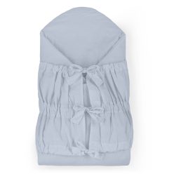   Petite & Mars Megkötős pólya Nurse tömör kókusz betéttel Dusty Blue 75x75 cm