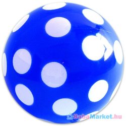 Kék pöttyös gumilabda hálóban - 22 cm