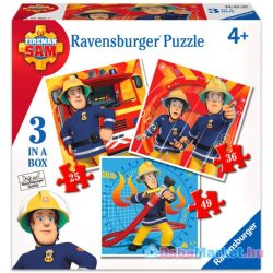 Ravensburger: Sam a tűzoltó 110 darabos 3 az 1-ben puzzle 