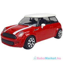 Bburago: utcai autók 1:43 - Mini Cooper S piros színben, fehér tetővel