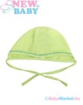 Megkötős baba sapka - New Baby zöld - 56 (0-3 hó)