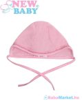 Megkötős baba sapka -  New Baby rózsaszín - 56 (0-3 hó)
