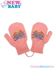 Gyermek téli kesztyű - New Baby pillangóval rózsaszín 98 (2-3 éves)