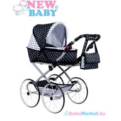   Játék babakocsi -  2az1-ben New Baby Natálka fehér - fekete