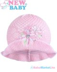 Kötött kalap New Baby rózsaszín - fehér