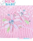 Kötött kalap New Baby rózsaszín - fehér