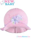 Kötött babasapka -  New Baby rózsaszín - lila