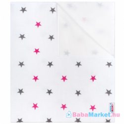 Vízálló flanel pelenkázó alátét - New Baby csillagok rózsaszín