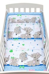 2 részes baba ágyneműhuzat - New Baby 100/135 cm kék elefántos