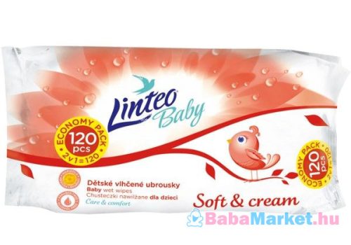 Nedves törlőkendő - Linteo Baby 120 db Soft and cream