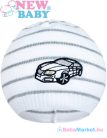 Tavaszi sapka New Baby Autó fehér - sötét szürke 104 (3-4 éves)