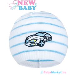 Tavaszi sapka New Baby Autó fehér - kék