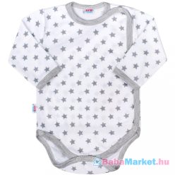   Baba body teljes hosszában patentos New Baby Classic II szürke csillagokkal 62 (3-6 h)