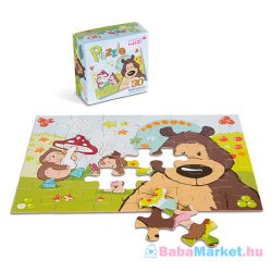 Nici: grizzly medve és süni mintás, 30 darabos puzzle